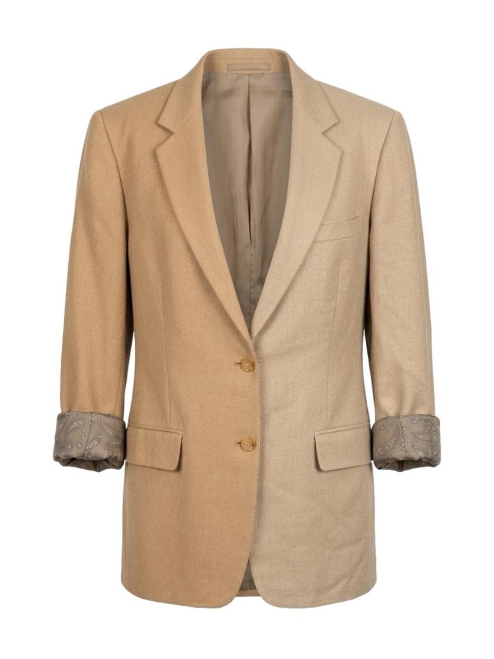 Vintage Oversized Boyfriend Blazer Hong Kong Camel Wool Professor Academia XL View 2